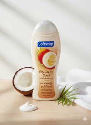 Gel Douche Exfoliant Softsoap au Beurre de Coco – Gommage Hydratant