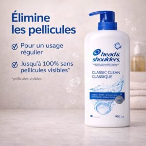 Shampooing Antipelliculaire Head & Shoulders Classic Clean – Cheveux Propres et Sans Pellicules – 950 ml