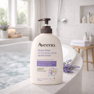 aveeno gel douche apaisant stress relief lavande – 975 ml