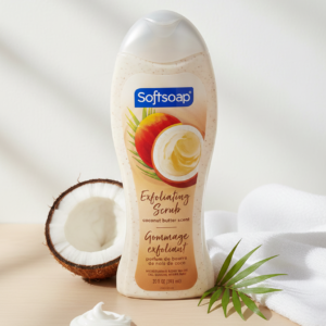 softsoap gel douche exfoliant noix de coco – gommage doux 591 ml